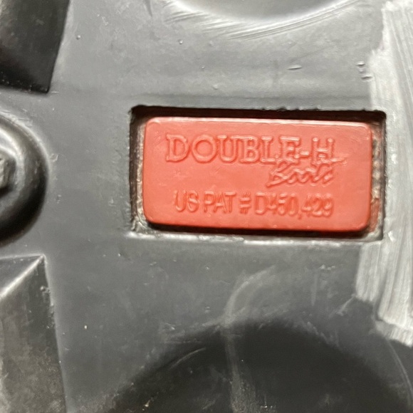 Double H Tan Leather Silver Double Buckle Studded Ankle Boots Mules - Picture 8 of 10